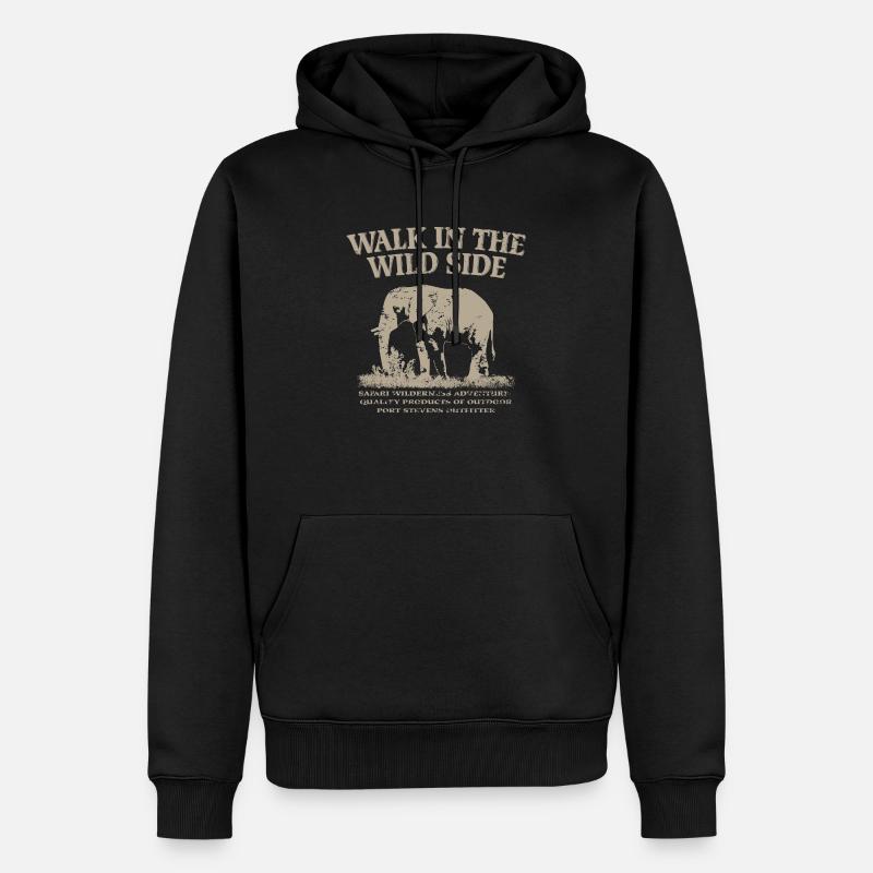 Elefant - Männer Premium Bio Hoodie - Schwarz