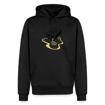 kanister_laeuft_aus_1_angep - Männer Premium Bio Hoodie - Schwarz - Vorne - Nico (187cm)