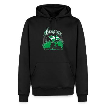 Bremen - Männer Premium Bio Hoodie - Schwarz - Vorne - Nico (187cm)