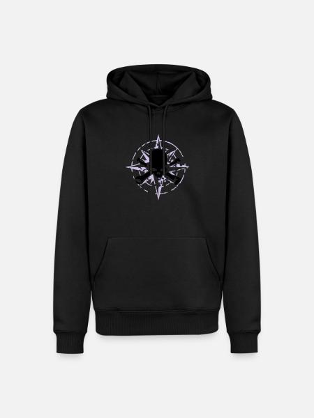 windrose_skull_02_b_2c - Sweat à capuche Premium bio Homme - noir
