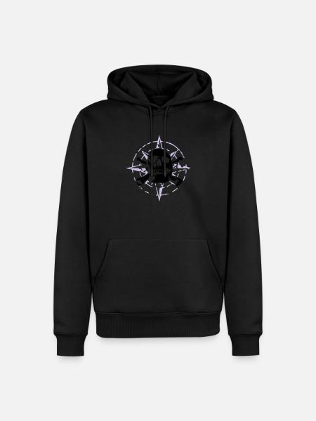 windrose_skull_02_d_3c - Sweat à capuche Premium bio Homme - noir