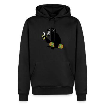 skateboard monkey - Männer Premium Bio Hoodie - Schwarz - Vorne - Nico (187cm)