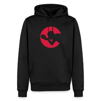 talbe Tennis Tischtennis-Puffer logo 11124 - Männer Premium Bio Hoodie - Schwarz - Vorne - Nico (187cm)