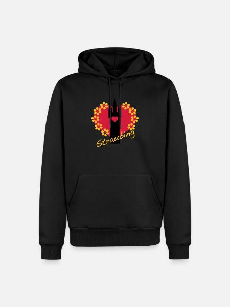 i love straubing - Männer Premium Bio Hoodie - Schwarz