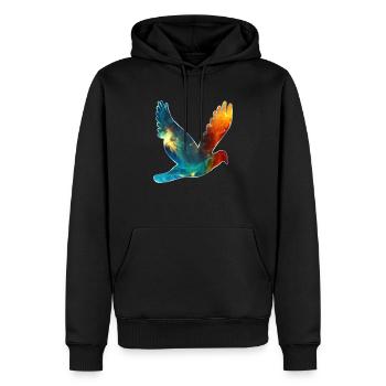 Friedenstaube Taube Frieden Vogel Symbol Universum - Männer Premium Bio Hoodie - Schwarz - Vorne - Nico (187cm)
