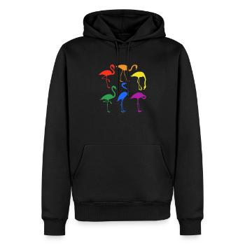 Lgbt Flamingo - Men’s Premium Organic Hoodie - black - Front - Nico (187cm)