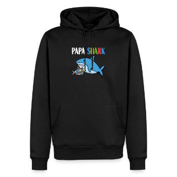 Papa Shark Autisme - Sweat à capuche Premium bio Homme - noir - Devant - Nico (187cm)