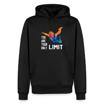 Skydive Fallschirmspringer Skydiver Freifall - Männer Premium Bio Hoodie - Schwarz - Vorne - Nico (187cm)