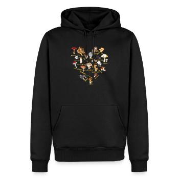 Verschiedene Arten Von Pilzen Morchel Mykologie - Männer Premium Bio Hoodie - Schwarz - Vorne - Nico (187cm)