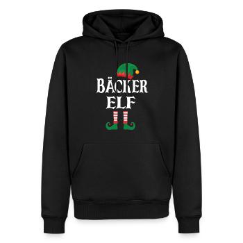 Weihnachten Bäcker Elf - Männer Premium Bio Hoodie - Schwarz - Vorne - Nico (187cm)