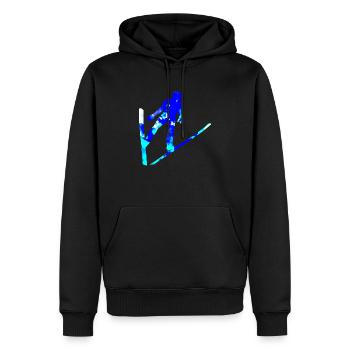 Saut à ski Hommes Femmes Sauteur à ski Vol à ski - Sweat à capuche Premium bio Homme - noir - Devant - Nico (187cm)