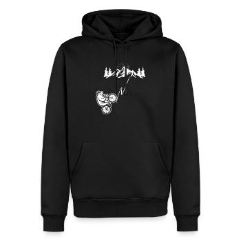 Bear Mountain Bike VTT Vélo - Sweat à capuche Premium bio Homme - noir - Devant - Nico (187cm)