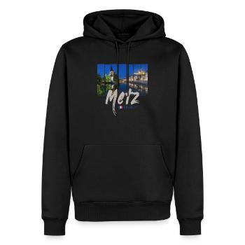 Metz Grand Est Frankreich bei Nacht Vintage Souven - Männer Premium Bio Hoodie - Schwarz - Vorne - Nico (187cm)