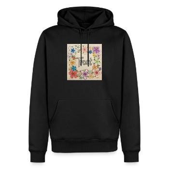 Trust - Men’s Premium Organic Hoodie - black - Front - Nico (187cm)