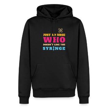 FUNNY JUST A NURSE WHO DOESEN'T LIKE THE SYRINGE - Sweat à capuche Premium bio Homme - noir - Devant - Nico (187cm)