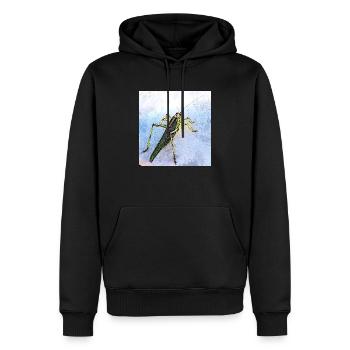 Heuschrecke - Männer Premium Bio Hoodie - Schwarz - Vorne - Nico (187cm)
