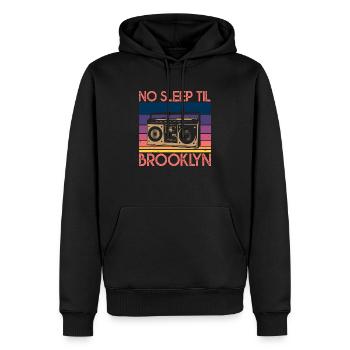 Vaporwave No Sleep Til Brooklyn Retro Stereo Radio - Men’s Premium Organic Hoodie - black - Front - Nico (187cm)