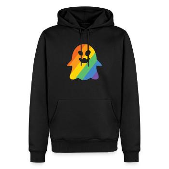 Pride Halloween Ghost LGBTQ Gayst - Men’s Premium Organic Hoodie - black - Front - Nico (187cm)