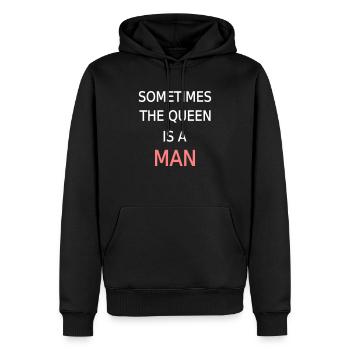 Queen Man King Funny Cool Love Kings - Men’s Premium Organic Hoodie - black - Front - Nico (187cm)