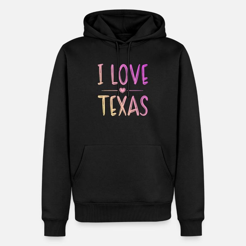 J’aime le Texas - Sweat à capuche Premium bio Homme - noir