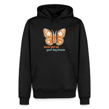 Schmetterling Blume blumig Sprüche Spruch Blumen - Männer Premium Bio Hoodie - Schwarz - Vorne - Nico (187cm)