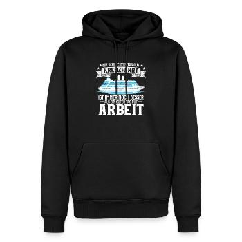 Ein schlechter Tag auf Kreuzfahrt besser als Arbei - Männer Premium Bio Hoodie - Schwarz - Vorne - Nico (187cm)