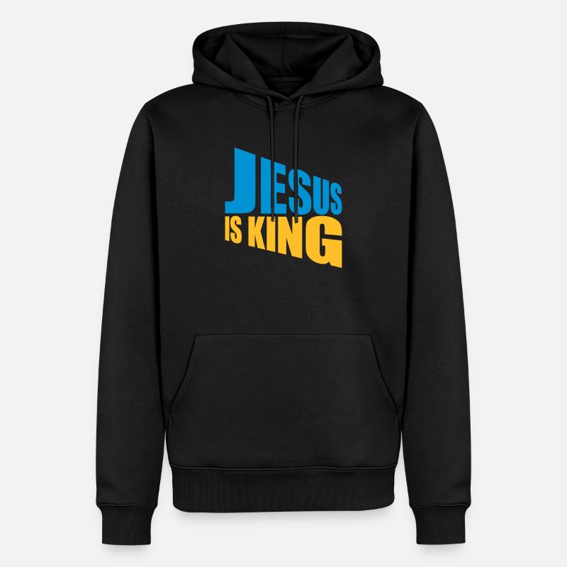 Citation de Jésus est roi - Sweat à capuche Premium bio Homme - noir