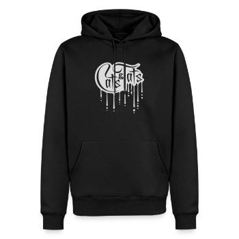 cats and tats Zitat - Männer Premium Bio Hoodie - Schwarz - Vorne - Nico (187cm)
