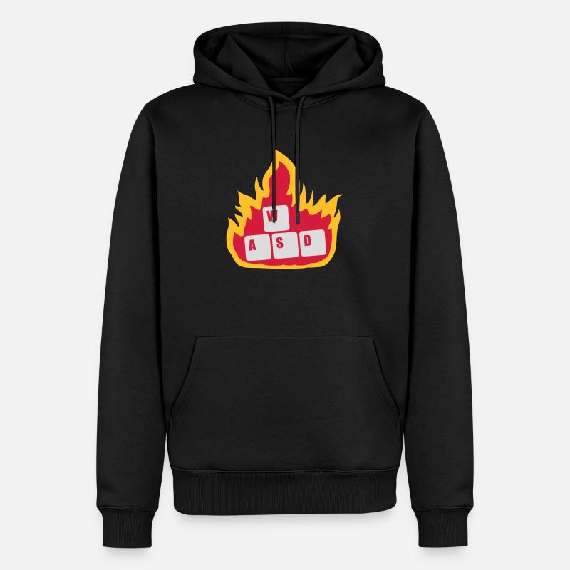 Nerd Computer WASD Clavier - Sweat à capuche Premium bio Homme - noir