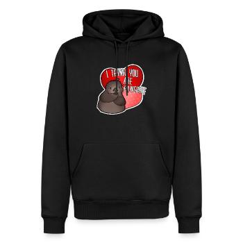 Tazz parle | Je pense que tu es pawsome - Sweat à capuche Premium bio Homme - noir - Devant - Nico (187cm)