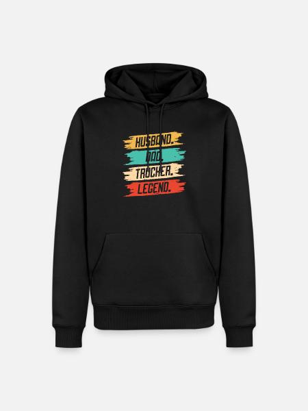 Husband Father Trucker Legend - Men’s Premium Organic Hoodie - black