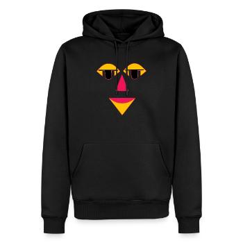 Geometric smile - Men’s Premium Organic Hoodie - black - Front - Nico (187cm)