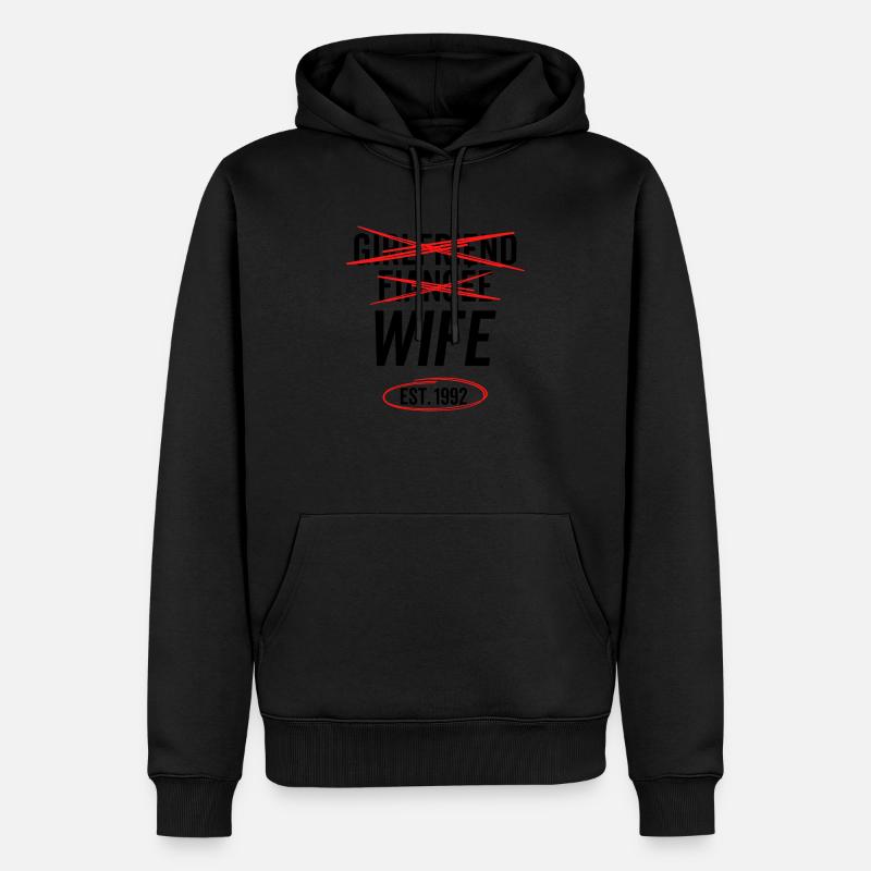 Freundin Verlobte Ehefrau Est 1992 - Männer Premium Bio Hoodie - Schwarz
