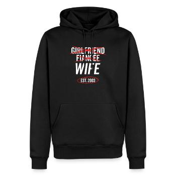 Petite amie Fiancée Femme Est 2003 - Sweat à capuche Premium bio Homme - noir - Devant - Nico (187cm)