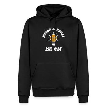 Physics Turn Me On - Men’s Premium Organic Hoodie - black - Front - Nico (187cm)