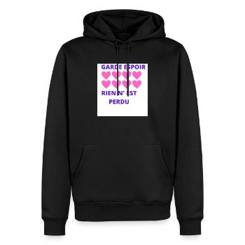 Motivation - Sweat à capuche Premium bio Homme - noir - Devant - Nico (187cm)