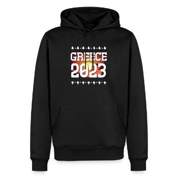 Greece 2023 - Men’s Premium Organic Hoodie - black - Front - Nico (187cm)