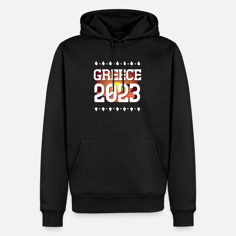 Grèce 2023 - Sweat à capuche Premium bio Homme - noir