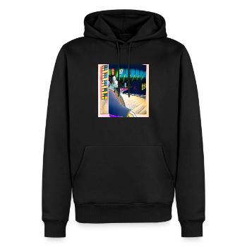 Geisha in der Stadt - Männer Premium Bio Hoodie - Schwarz - Vorne - Nico (187cm)