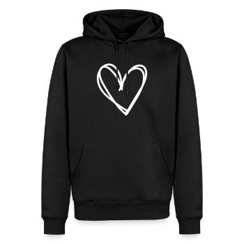 Cœur - Sweat à capuche Premium bio Homme - noir - Devant - Nico (187cm)