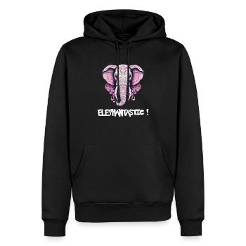 Elefantenhaft - Männer Premium Bio Hoodie - Schwarz - Vorne - Nico (187cm)