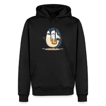Amateur de bière incroyablement sucrée: petit pingouin - Sweat à capuche Premium bio Homme - noir - Devant - Nico (187cm)