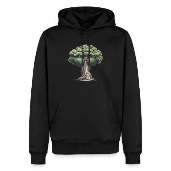 Baum mit Sonnenbrille - Männer Premium Bio Hoodie - Schwarz - Vorne - Nico (187cm)