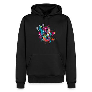 Culture graffiti - Sweat à capuche Premium bio Homme - noir - Devant - Nico (187cm)