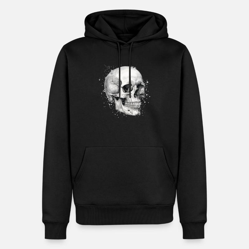 Tête de mort au crayon - Sweat à capuche Premium bio Homme - noir
