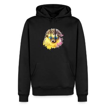 Zizo le hérisson - Sweat à capuche Premium bio Homme - noir - Devant - Nico (187cm)