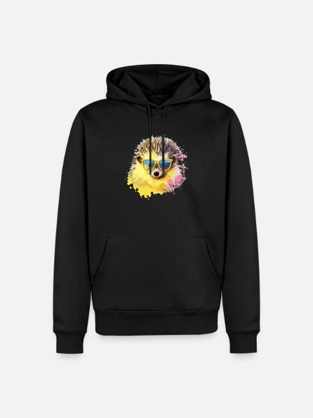Zizo der Igel - Männer Premium Bio Hoodie - Schwarz