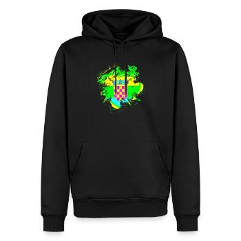 Croatie hrvatska croatie hrv voyage europe zagreb - Sweat à capuche Premium bio Homme - noir - Devant - Nico (187cm)