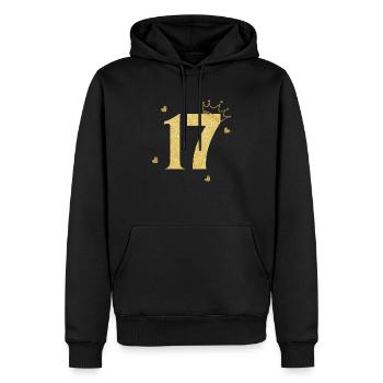 17th anniversary golden crown - Men’s Premium Organic Hoodie - black - Front - Nico (187cm)
