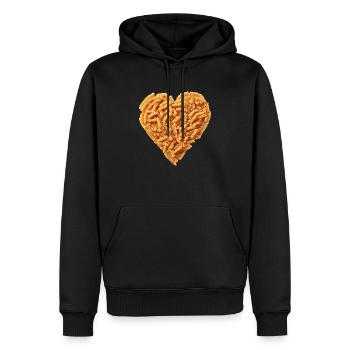 J’aime ... Pâtes alimentaires - Sweat à capuche Premium bio Homme - noir - Devant - Nico (187cm)